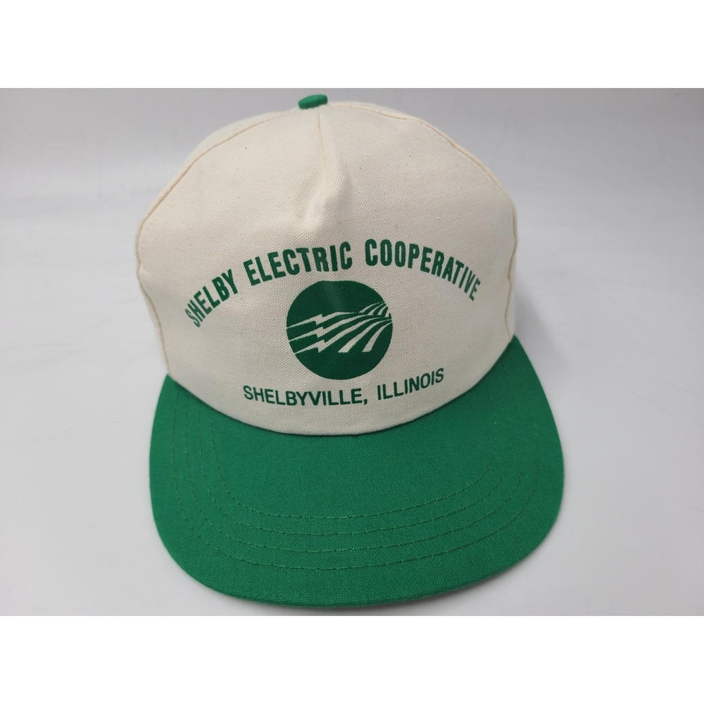 Vintage Shelby Electric Cooperative Shelbyville Illinois Snapback Hat Cap Men